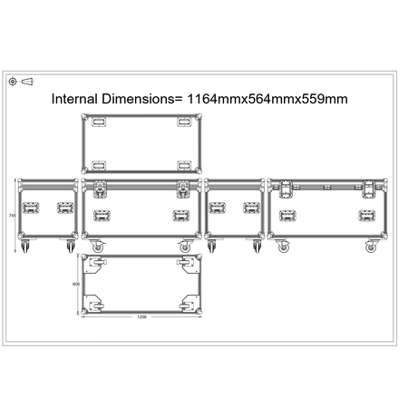 Euro Style 12mm Super Tour Road Trunk Flight Case (1164mm)